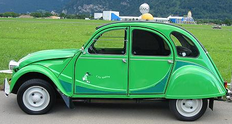 Citroen 2CV verte orange Deuchie - 1€ versé pour chaque à l